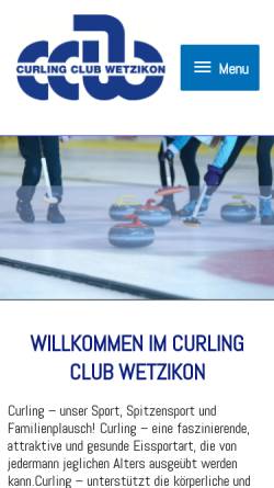 Vorschau der mobilen Webseite curling-wetzikon.ch, Curling Club Wetzikon