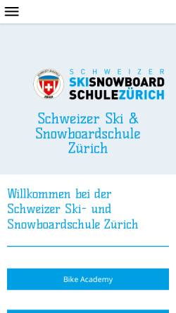 Vorschau der mobilen Webseite www.schnee.ch, Schweizer Skischule Zürich
