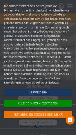 Vorschau der mobilen Webseite www.fachklinik-lorsch.de, Chirurgisch-Orthopädische Fachklinik Lorsch