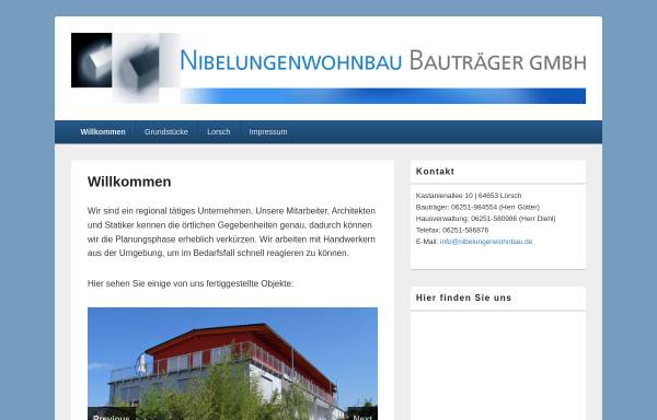 Vorschau von www.nibelungenwohnbau.de, Nibelungenwohnbau Bauträger GmbH