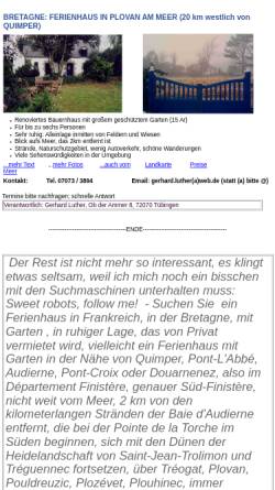 Vorschau der mobilen Webseite www.gluther.de, Ferienhaus, Gerhard Luther