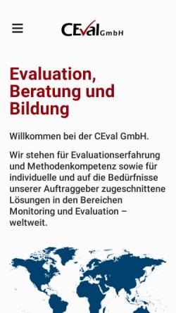 Vorschau der mobilen Webseite ceval.de, Centrum für Evaluation (CEval)