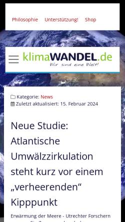 Vorschau der mobilen Webseite www.klimawandel.de, Klimawandel