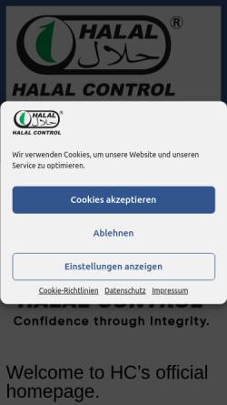Vorschau der mobilen Webseite halalcontrol.de, Halal Control e.K.
