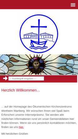 Vorschau der mobilen Webseite www.kirchenzentrum-wartberg.de, Ökumenisches Kirchenzentrum Wertheim-Wartberg