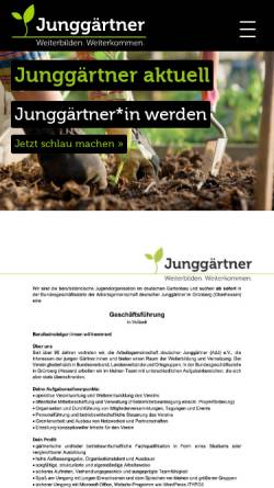 Vorschau der mobilen Webseite www.junggaertner.de, Arbeitsgemeinschaft deutscher Junggärtner e.V.