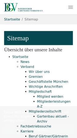 Vorschau der mobilen Webseite www.bgv-muenchen.de, Bayerischer Gärtnerei-Verband e.V. - München