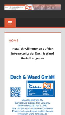 Vorschau der mobilen Webseite www.dach-wand-langenau.de, Dach & Wand GmbH Langenau