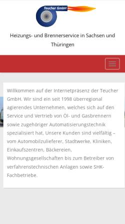 Vorschau der mobilen Webseite www.teucherbrennerservice.de, Teucher GmbH
