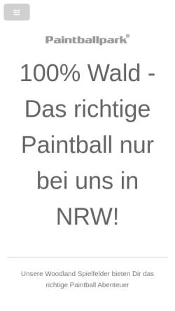 Vorschau der mobilen Webseite www.paintballpark.de, Paintballpark Aachen
