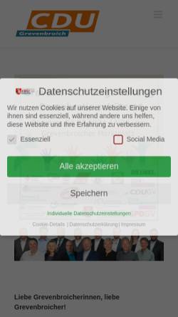 Vorschau der mobilen Webseite www.cdu-grevenbroich.de, CDU Grevenbroich