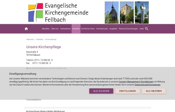 Vorschau von www.fellbach-evangelisch.de, Evang. Gesamtkirchengemeinde