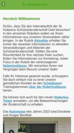 Vorschau der mobilen Webseite dahler-schuetzen.de, Sankt-Hubertus-Schützenbruderschaft Dahl 1927 e.V.