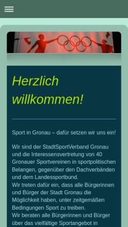 Vorschau der mobilen Webseite www.stadtsportverband-gronau.de, Stadtverband für Leibesübungen Gronau e.V.