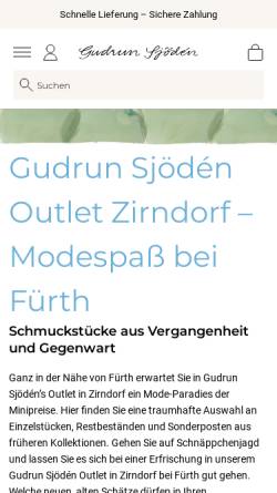 Vorschau der mobilen Webseite www.gudrunsjoden.com, Gudrun Sjödén Outlet Zirndorf