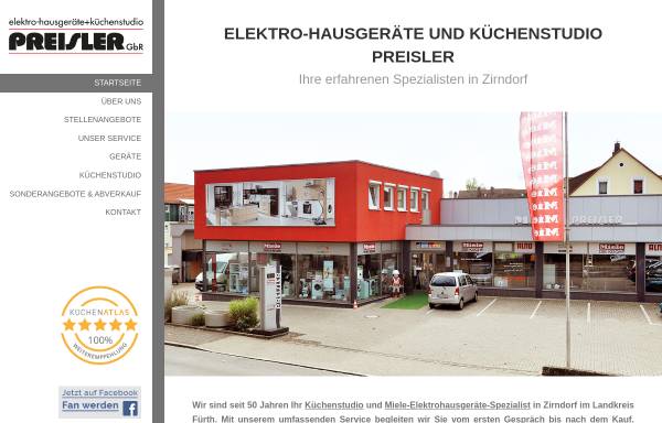 Vorschau von www.kuechen-preisler.de, Preisler GbR Elektro-Hausgeräte + Küchenstudio