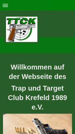 Vorschau der mobilen Webseite www.ttck.de, Trap und Target Club Krefeld 1989 e.V. (TTCK)