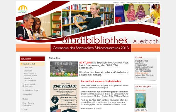 Vorschau von www.bibliothek-auerbach.de, Bibliothek Auerbach