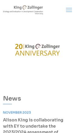 Vorschau der mobilen Webseite www.kingzollinger.ch, King Zollinger & Co. Advisory Services