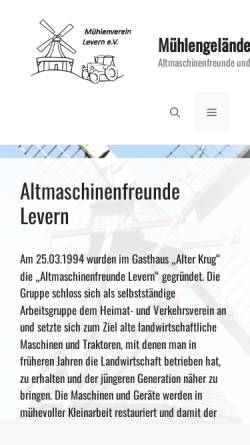Vorschau der mobilen Webseite www.altmaschinenfreunde-levern.de, Altmaschinenfreunden Levern