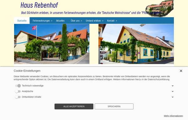 Vorschau von www.hausrebenhof.de, Ferienwohnungen Haus Rebenhof