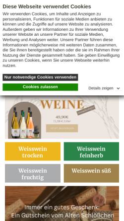 Vorschau der mobilen Webseite www.altes-schloesschen.com, Weingut Altes Schlösschen