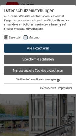 Vorschau der mobilen Webseite www.vag-freiburg.de, Freiburger Verkehrs AG (VAG)