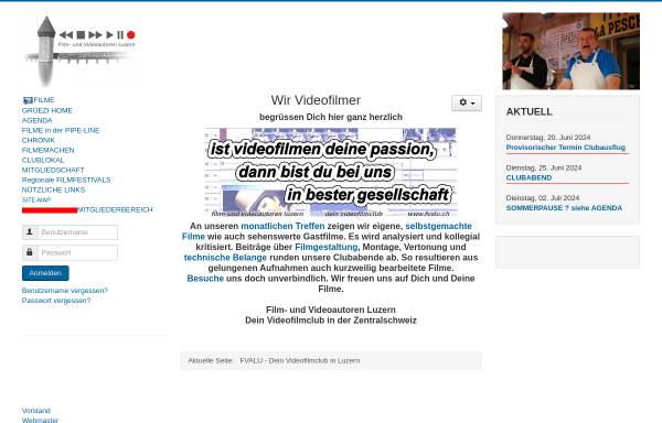Vorschau von www.fvalu.ch, Film-und Video-Autoren Luzern