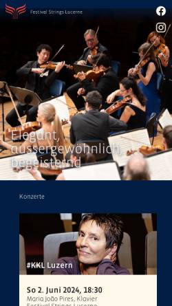 Vorschau der mobilen Webseite www.konzertreihe.ch, Konzert Reihe Luzern
