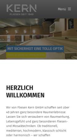 Vorschau der mobilen Webseite kern-fliesen.de, Kern Fliesenfachbetrieb GmbH
