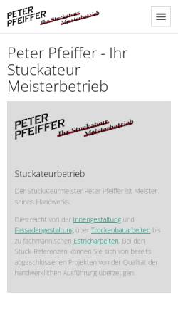 Vorschau der mobilen Webseite www.pfeiffer-bau-stuck.de, Peter Pfeiffer Hausbau GmbH