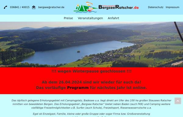 Vorschau von www.ratscher.de, Bergsee Ratscher GmbH