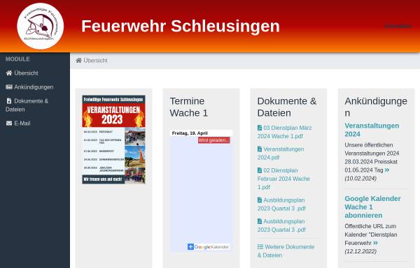 Vorschau von www.feuerwehr-schleusingen.de, Freiwillige Feuerwehr Schleusingen