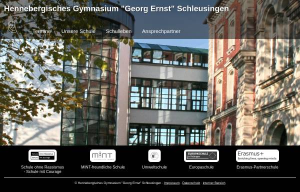Vorschau von www.gym-schleusingen.de, Hennebergisches Gymnasium „Georg Ernst“