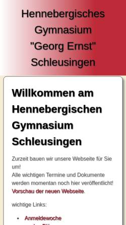 Vorschau der mobilen Webseite www.gym-schleusingen.de, Hennebergisches Gymnasium „Georg Ernst“