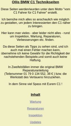 Vorschau der mobilen Webseite guenther-nds.de, Ollis BMW C1 Technikseite
