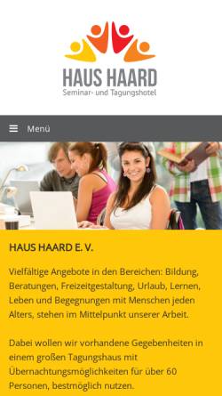 Vorschau der mobilen Webseite www.haus-haard.de, Ev. Heimvolkshochschule Haus Haard