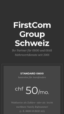 Vorschau der mobilen Webseite www.firstcom.ch, FirstCom Group GmbH