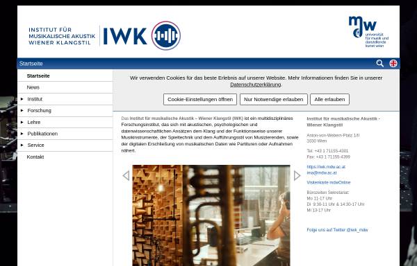 Vorschau von iwk.mdw.ac.at, Institut für Wiener Klangstil (IWK)