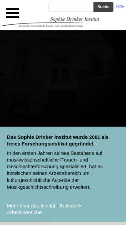 Vorschau der mobilen Webseite www.sophie-drinker-institut.de, Sophie Drinker Institut