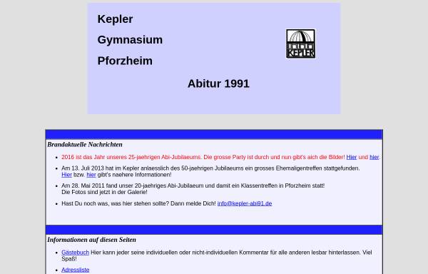 Vorschau von www.kepler-abi91.de, Pforzheim - Kepler-Gymnasium