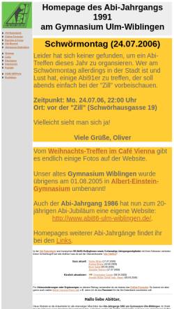Vorschau der mobilen Webseite www.abi91wiblingen.de, Ulm - Gymnasium Wiblingen