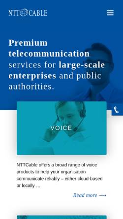 Vorschau der mobilen Webseite www.nttcable.com, NTT Cable GmbH