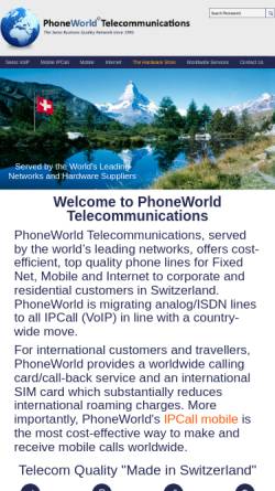 Vorschau der mobilen Webseite phoneworld.com, PhoneWorld Ltd