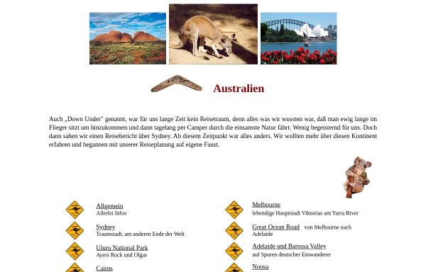 Vorschau von www.vivien-und-erhard.de, Reiseerinnerungen Australien [Vivien & Erhard Veit]