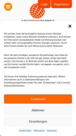 Vorschau der mobilen Webseite www.ihreservicenummer.de, QuestNet GmbH, Wolfgang Hutter