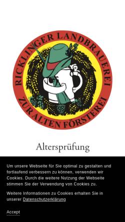 Vorschau der mobilen Webseite www.ricklinger-landbrauerei.de, Ricklinger Landbrauerei