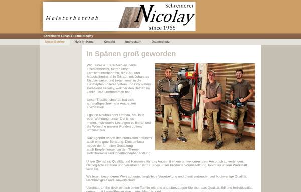 Vorschau von nicolay.info, Schreinerei Nicolay