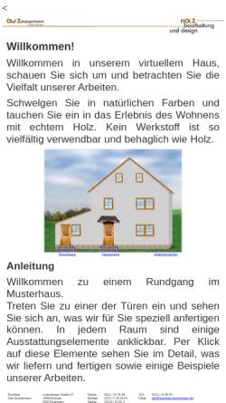Vorschau der mobilen Webseite tischlerei-zimmermann.de, Tischlerei Olaf Zimmermann
