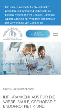 Vorschau der mobilen Webseite praxis-klinik-bergedorf.de, Praxisklinik Bergedorf GmbH